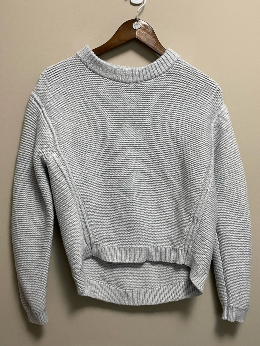 Banana Republic Light Gray Chunky Wool Blend Crewneck Sweater Women’s XS
